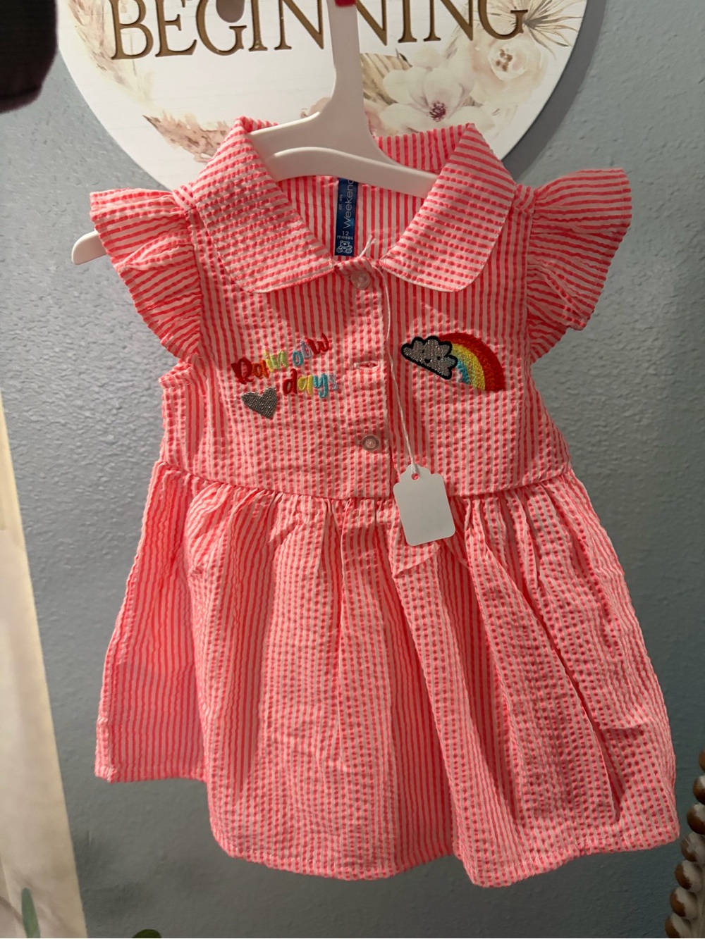 Baby girls rainbow day dress 12months